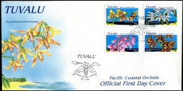 Tuvalu 697-700, FDC. Michel 721-724. Pacific Coastal Orchids 1995. - Tuvalu