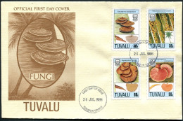 Tuvalu 497-500 FDC. Michel 518-521. Mushrooms 1988. - Tuvalu