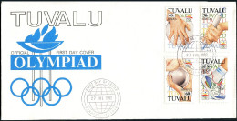 Tuvalu 612-615, FDC. Mi 633-636. Olympics Barcelona-1992. Discus, Javelin, Track - Tuvalu (fr. Elliceinseln)