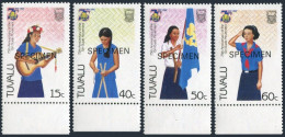 Tuvalu 328-331 SPECIMEN,MNH.Mi 322-325. Girl Guide Movement,1985.Playing Guitar. - Tuvalu (fr. Elliceinseln)