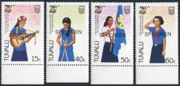 Tuvalu 328-331 SPECIMEN,MNH.Mi 322-325. Girl Guide Movement,1985.Playing Guitar. - Tuvalu