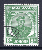 Malaysian States - Johore - 1949 Sultan Sir Ibrahim - 8c Green Used (SG 138a) - Johore