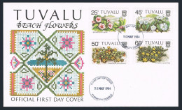 Tuvalu 231-234,FDC.Michel 224-227. Beach Flowers 1984. - Tuvalu (fr. Elliceinseln)