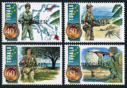 Tuvalu 704-707 SPECIMEN,MNH.Mi 725-728. World War II,end-50,1995.Atomic Mushroom - Tuvalu