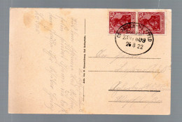 DR 1922 Postkarte Germania Luxus Gebraucht Bahnpost "Osnabruck-Bielefeld" - Cartas & Documentos