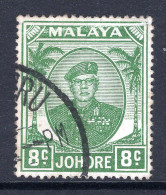 Malaysian States - Johore - 1949 Sultan Sir Ibrahim - 8c Green Used (SG 138a) - Johore