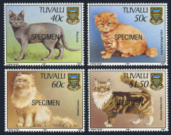 Tuvalu 746-749 SPECIMEN,MNH.Mi 773-776. Domestic Cats 1997.Ginger Kitten,Cameo, - Tuvalu