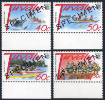 Tuvalu 757-760 SPECIMEN,MNH.Mi 784-787. Turtle Hunting,Pole Fishing,Canoe,Dance. - Tuvalu (fr. Elliceinseln)
