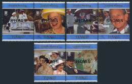 Tuvalu 750-755a SPECIMEN,MNH. Queen Elizabeth II & Prince Philip,wedding-50,1997 - Tuvalu (fr. Elliceinseln)
