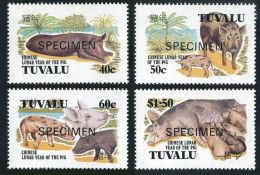 Tuvalu 685-688 SPECIMEN,MNH.Mi 709-712. New Year 1995,Lunar Year Of The Boar. - Tuvalu