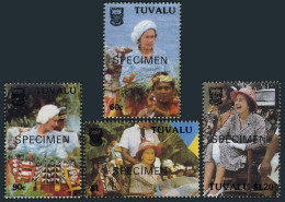 Tuvalu 507-510 SPECIMEN,MNH. National Independence,10,1988.Queen Elizabeth II. - Tuvalu
