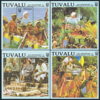Tuvalu 507a-510a, MNH. Mi Bl.34-37. National Independence,10,1988. Elizabeth II. - Tuvalu (fr. Elliceinseln)
