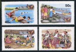 Tuvalu 681-684, MNH. Mi 705-708. Christmas 1994. Fishing, Traditional Dancers. - Tuvalu