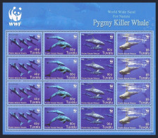 Tuvalu 1022 Ad Sheet, MNH. WWF 2006. Pygmy Killer Whales. - Tuvalu (fr. Elliceinseln)