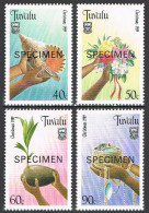 Tuvalu 529-532 SPECIMEN,MNH.Michel 550-553. Conch Shell,Flower Bouquet,Coconut, - Tuvalu (fr. Elliceinseln)