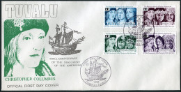 Tuvalu 594-597 FDC.Michel 615-618. Discovery Of America-500,1992.Columbus. - Tuvalu (fr. Elliceinseln)