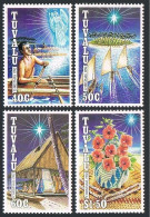 Tuvalu 621-624, MNH. Mi 646-649. Christmas 1992. Canoe, Flowers,Shell Necklaces. - Tuvalu (fr. Elliceinseln)