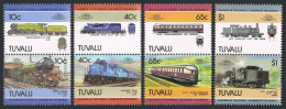 Tuvalu 320-323 Ab Pairs,MNH.Michel 326-333. Historic Locomotives 1985.Set #5. - Tuvalu