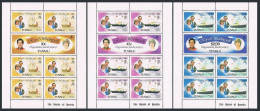 Tuvalu 157-162 Sheets, MNH. Mi 145-150 Klb. Prince Charles, Lady Diana, 1981. - Tuvalu