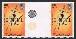 Tuvalu O20 OFFICIAL Gutter Pair,MNH.Michel D28. Handcrafts,1984. - Tuvalu