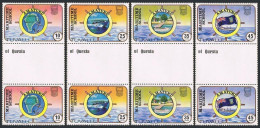 Tuvalu 166-169 Gutter,MNH.Michel 154-157. Maritime School-1982.Motoroat,Dock,Map - Tuvalu
