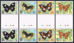 Tuvalu 146-149 Gutter, MNH. Michel 190-193. Butterflies 1981. - Tuvalu