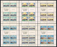 Tuvalu 216-221 Sheets,MNH.Mi 207-212. Ships 1984.Titus,Malaita,Anshun,Beaverbank - Tuvalu (fr. Elliceinseln)