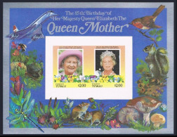 Tuvalu Funafuti 50-51 Imperf.MNH.Mi Bl.2B-3B. Queen Mother,85th Birthday.Fauna. - Tuvalu