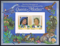 Tuvalu Nui 54-55 Imperf,MNH.Michel Bl.2-3. Queen Mother,85th Birthday.Fauna. - Tuvalu