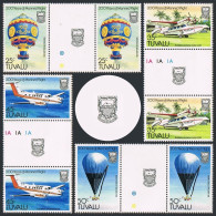 Tuvalu 208-211 Gutter,211a,MNH.Michel 199-202,Bl.8. First Manned Flight-200.  - Tuvalu