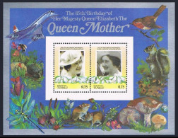 Tuvalu Nukufetau 49-50,MNH.Michel Bl.2-3. Queen Mother 85th Birthday.Fauna. - Tuvalu (fr. Elliceinseln)