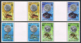 Tuvalu 19-22 Gutter,MNH.Michel 19-22. Coinage 1976.Octopus,Crab,Fish,Turtle. - Tuvalu