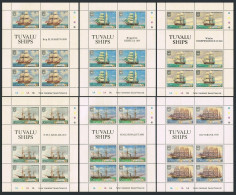 Tuvalu 151-156 Six Sheets,MNH.Michel 138-143. Sailing Ships 1981.Elizabeth 1809, - Tuvalu