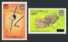 Tuvalu 207, 230, MNH. Michel 197-198. Handcrafts, New Value Surcharged, 1984. - Tuvalu (fr. Elliceinseln)