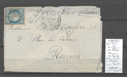 France - Ballon Monté Pour RENNES - Ille Et Vilaine  - 10/10/1870 -  LE GENERAL RENAULT - Guerra De 1870