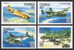 Tuvalu 307-310, 310a, MNH. Michel 304-307, Bl.9. World War II Aircraft, 1985. - Tuvalu (fr. Elliceinseln)