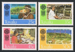 Tuvalu 212-215,MNH. World Communication Year WCY-1983.Conch Shell Trumpet,Radio, - Tuvalu (fr. Elliceinseln)