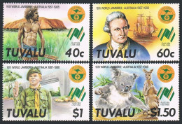 Tuvalu 460-463,MNH.Michel 480-483. Scouting 1987.Capt James Cook,Ship,Animals. - Tuvalu (fr. Elliceinseln)