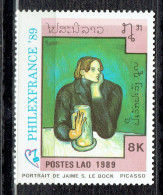 Exposition Philatélique Mondiale à Paris "Philexfrance'89". Œuvres De Picasso : "Portrait De Jaime S. Bock" - Laos