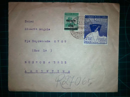 RÉPUBLIQUE DU CHILI, Enveloppe Distribuée à Buenos Aires, Argentine. Cachet De La Poste à Santiago Du Chili En 1949. Tim - Chili