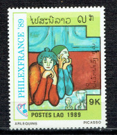 Exposition Philatélique Mondiale à Paris "Philexfrance'89". Œuvres De Picasso : "Arlequins" - Laos