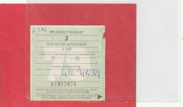 TAXE SUR LES AUTOMOBILES ( Vignett. 5-7 CV . DELIVREE CHEZ CHAILLON Jean 30 Rue St-desire . LONS-LE-SAUNIER .  2 SCANNES - Automobile