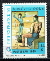 Exposition Philatélique Mondiale à Paris "Philexfrance'89". Œuvres De Picasso : "Fillette Au Ballon" - Laos