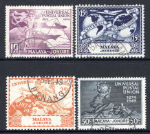 Malaysian States - Johore - 1949 75th Anniversary Of UPU Set Used (SG 148-151) - Johore