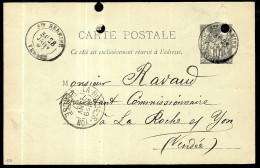 1897 CPA (Entier Postal Commercial) FERCHAUD-HULIN Négociant Ste 85 SAINTE-HERMINE Vendée Vers LA ROCHE-sur-YON, Grains - Sainte Hermine