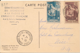 France Carte Postale Comite National Du Monuament A La Glorie De L' Infanterie Francaise 7-6-1939 - Storia Postale