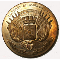 Médaille Congrès De Paris 1875, Topographie De France Bronze 60grs - Professionali / Di Società