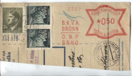 Böhmen Und Mähren Absenderfreistempel Brünn11 Paketkartenabschn. 27.1.45 B.K.V.A. - Covers & Documents