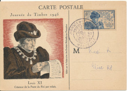 France Carte Postale Journee Du Timbre Marseille 13-12-1945 - Dag Van De Postzegel