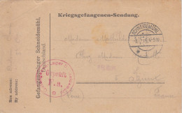 Carte Allemande En Franchise Pour Prisonnier Français, Camp De SCHEIDEMÜHL (Prusse),  écrite 8.12.16, Censurée - Guerra Del 1914-18